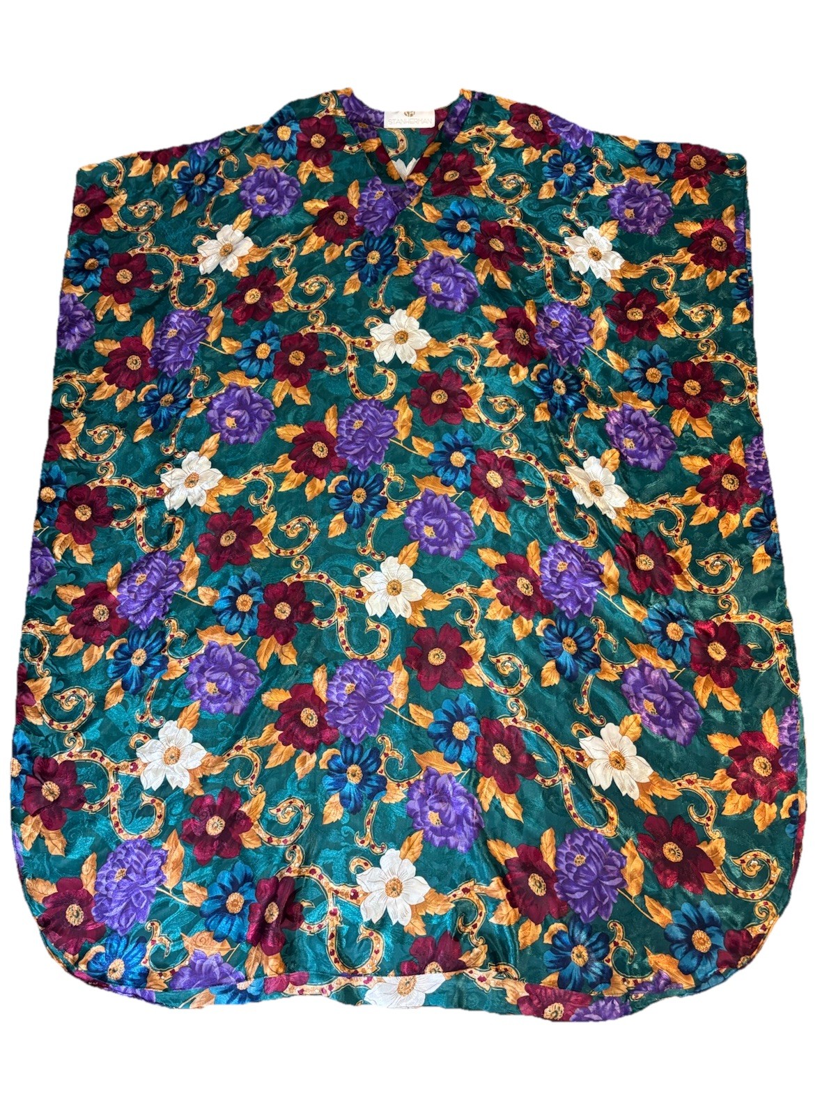 Vintage Stan Herman Floral Kaftan Lounger Dress