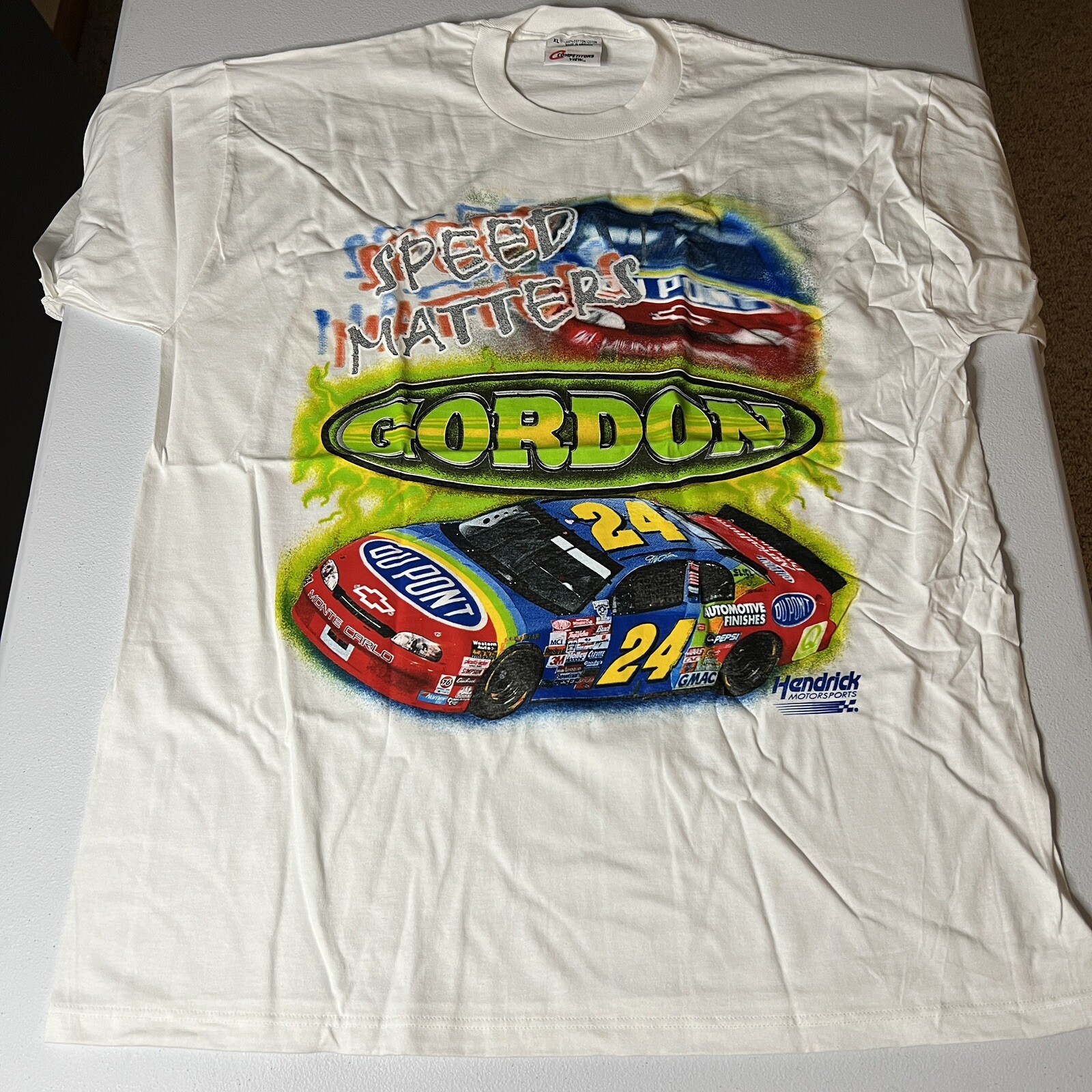 Vintage 1998 NASCAR Jeff Gordon 24 Speed Matters Dupont Racing SIZE XL T Shirt