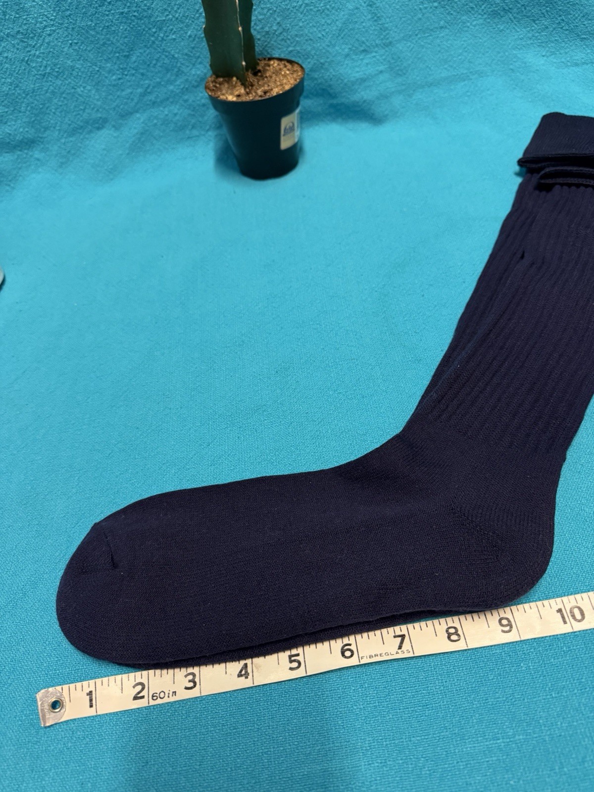 VTG Socks Navy Blue 10-13 29″ Over Calf Acrylic Blend 80s 90s New.