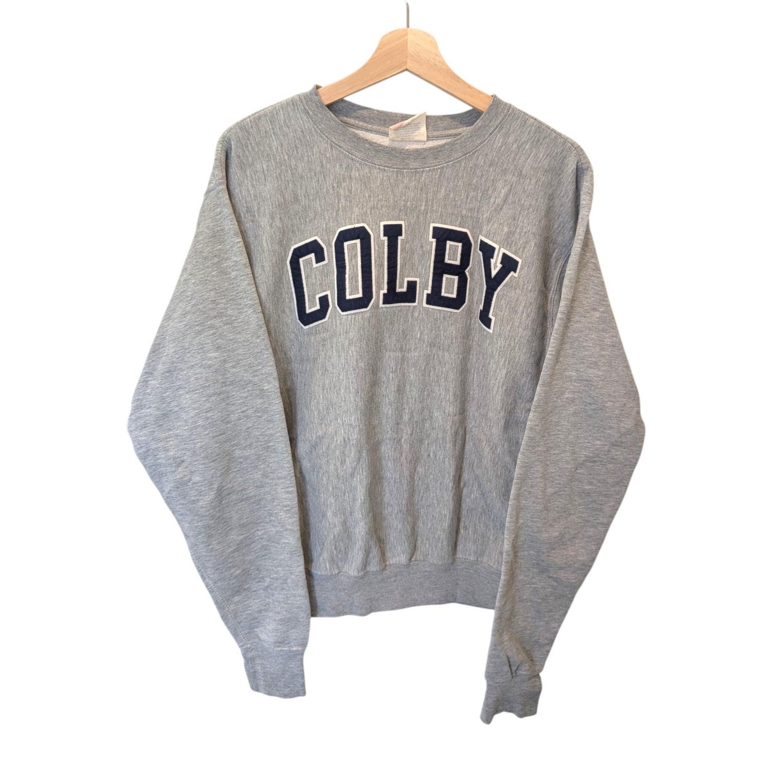 Vintage Colby College Crewneck Sweatshirt Proweave Satin Applique Spell Out S