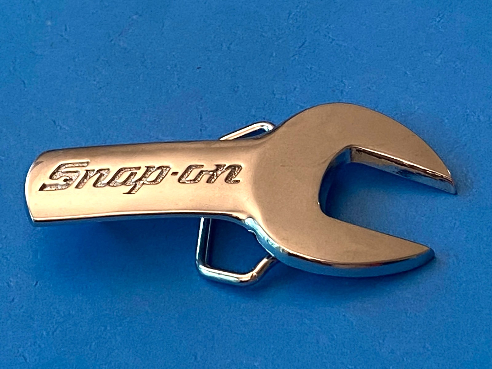 Vintage Snap-on Tools Wrench Belt Buckle Chrome on Solid Brass SPP-639 Snap On