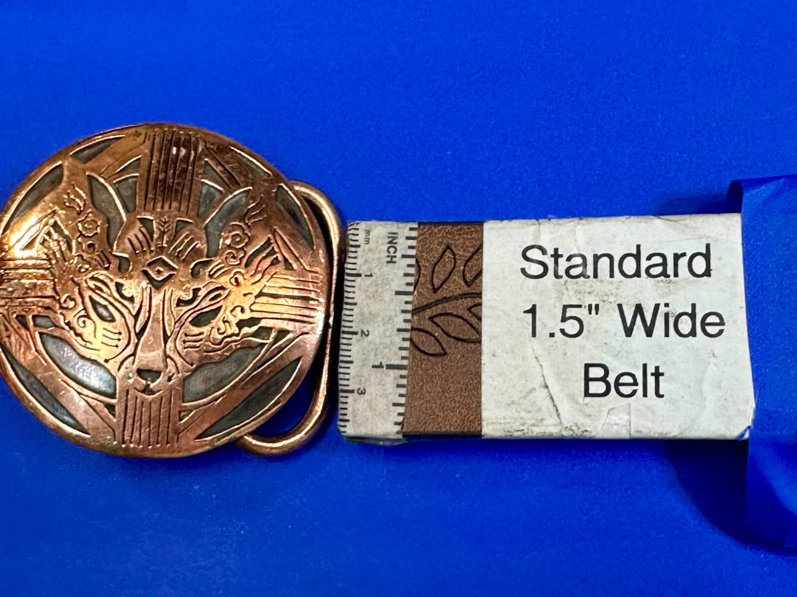 Jaguar Lion Tiger Puma Face Artisan Brass Hippy Vibe Vintage Round Belt Buckle