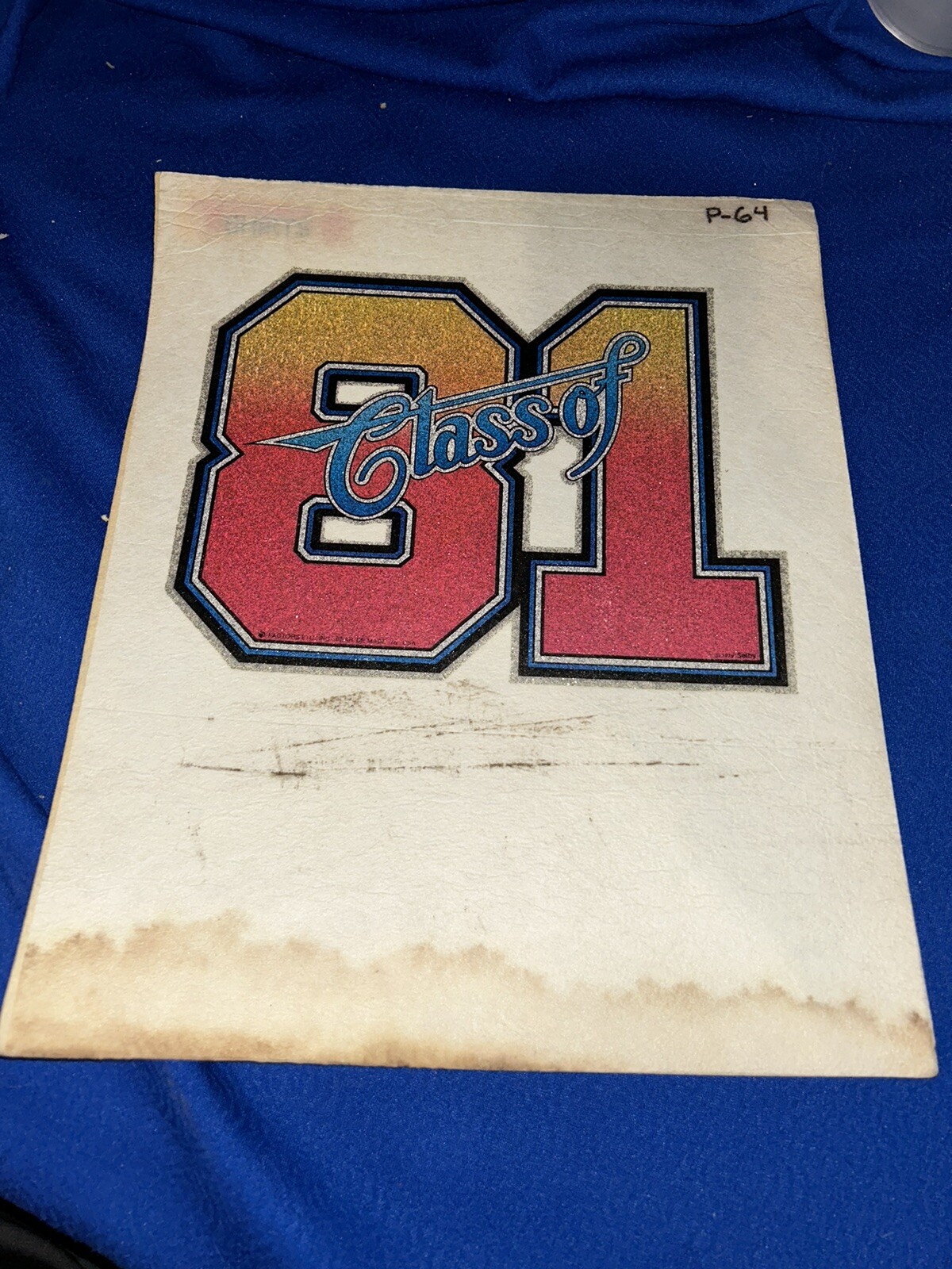 1979 “CLASS OF 81” Glitter Iron-On T-Shirt Graphic *See Below* Nostalgia
