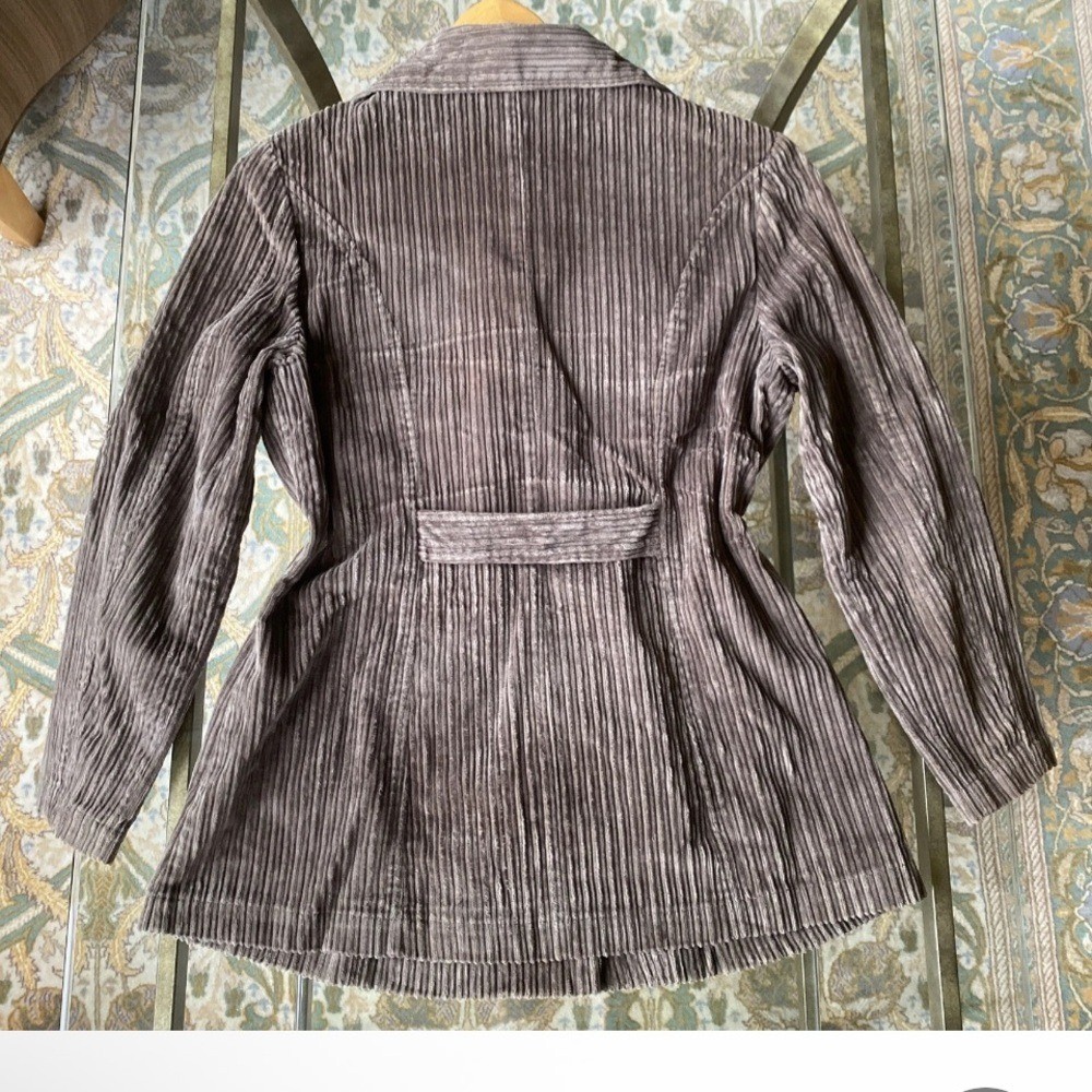 Y2K Vintage EllemennoCorduroy Jacket Pea Coat Size Medium Brown Boho Festival