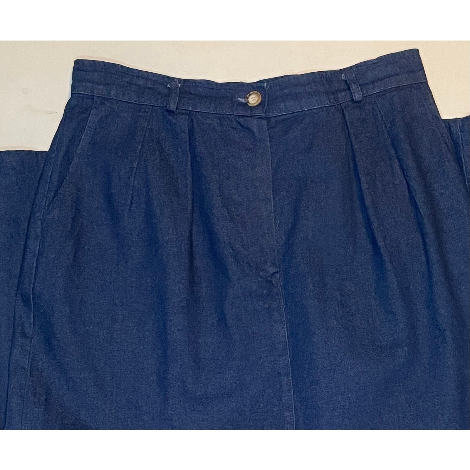 Vintage Willowbend Denim Skirt Size 16 High Waist Midi Made in USA Cottagecore