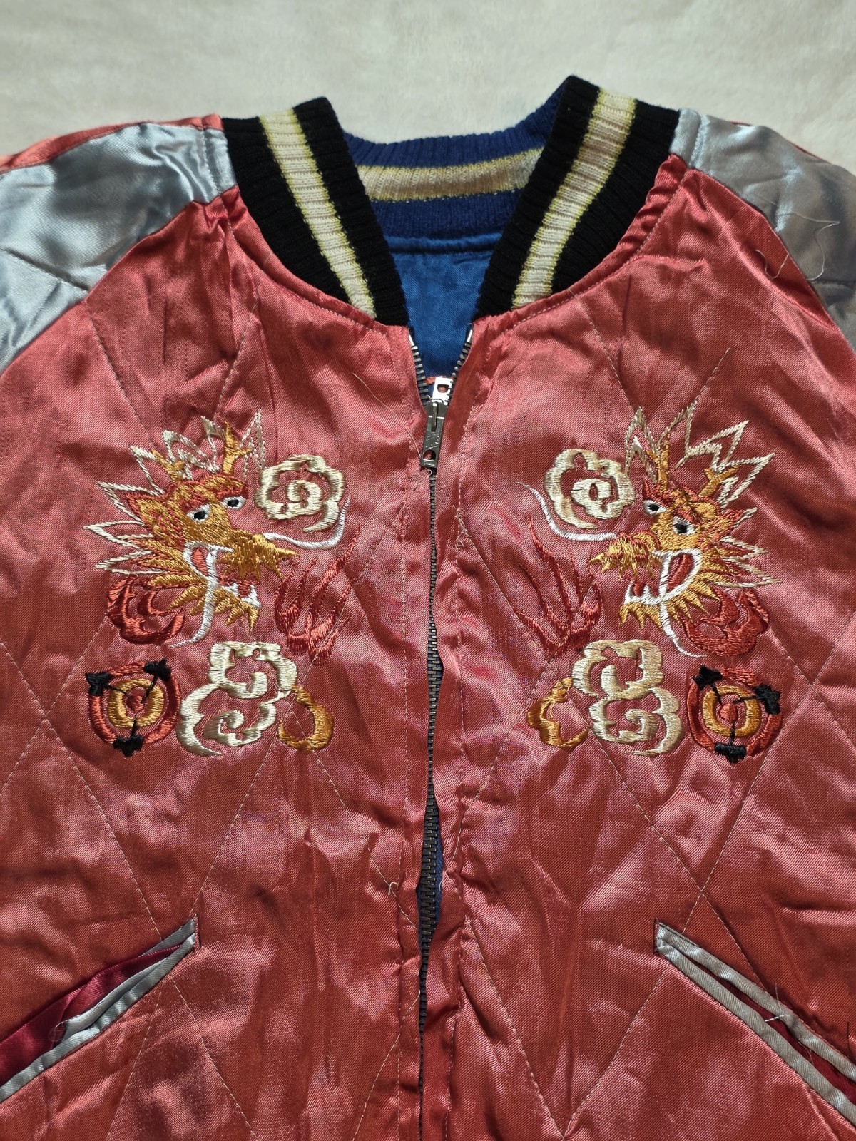 1950s Japanese Reversible Sukajan Medium Souvenir Jacket True Vintage Tiger