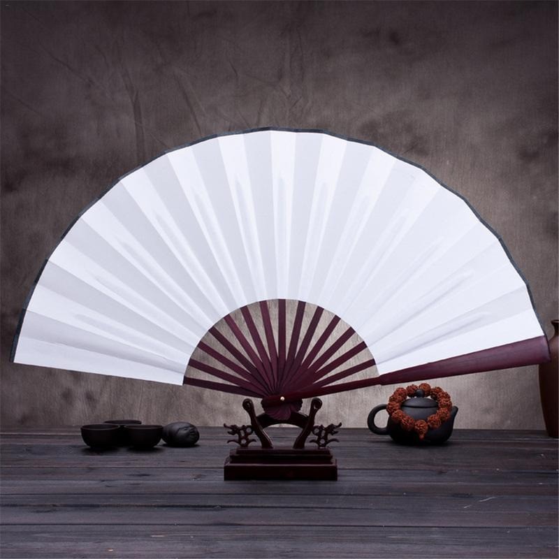 Folding Fan Silk Hand Fan Chinese Cloth Blank Wooden Bamboo Calligraphy Paint