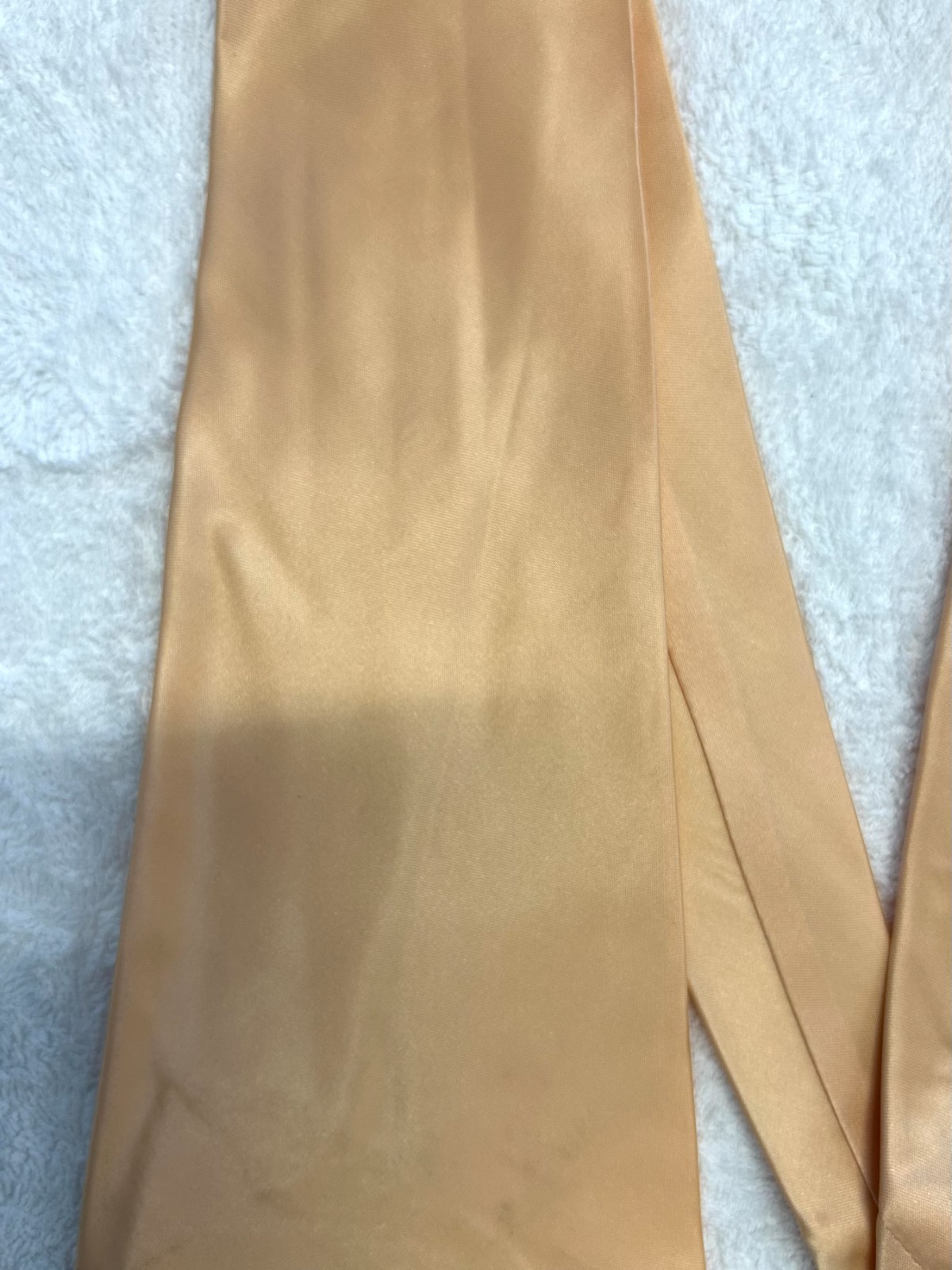 1940/50S “DALTON” PURE RAYON VINTAGE DEADSTOCK ART DECO SATIN APRICOT TIE