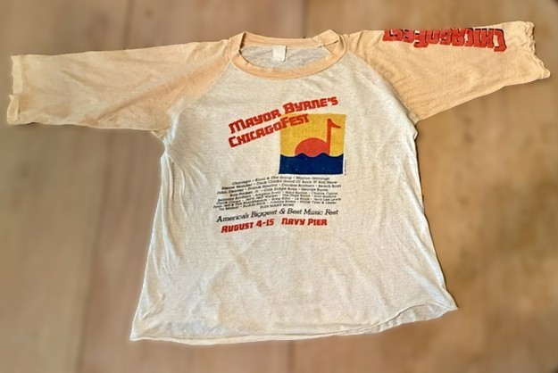 Vintage 1982 Mayor Byrne’s ChicagoFest Raglan T-Shirt – Rare Navy Pier Music Fes