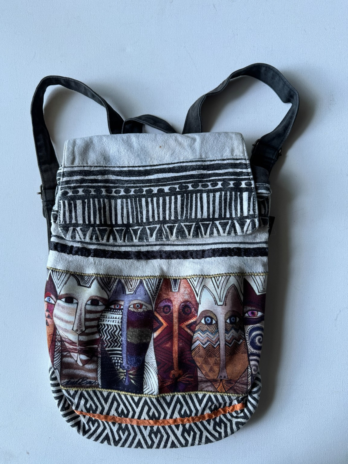 The Native Felines Backpack by Laurel Burch Vintage