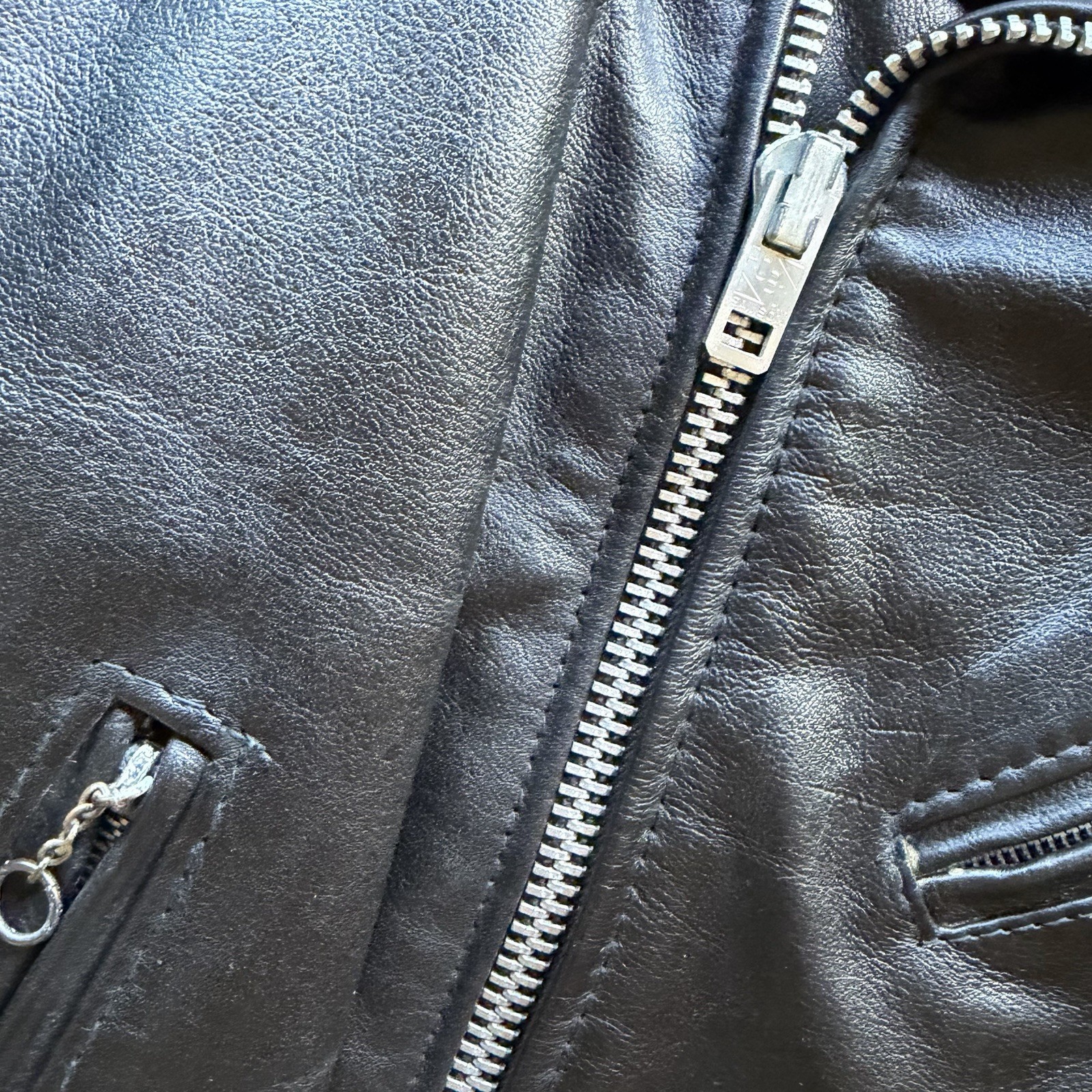 Vintage Deadstock 60s 70s Excelled Leather Biker Motorcycle Jacket Rare Size 40L
