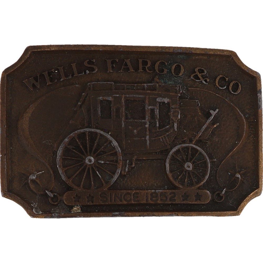 Wells Fargo Stagecoach Bank Banker Transportation Banking Vintage Belt Buckle