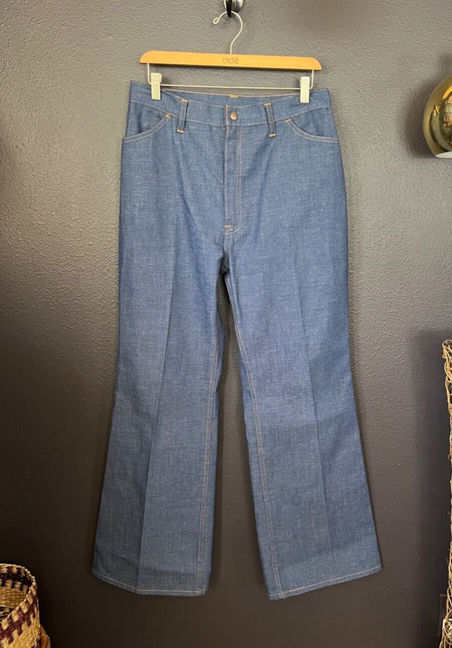 Vtg Levis Big E Bell Bottoms Denim Jeans USA Scovill Orange Tab 70s 32×31 Disco
