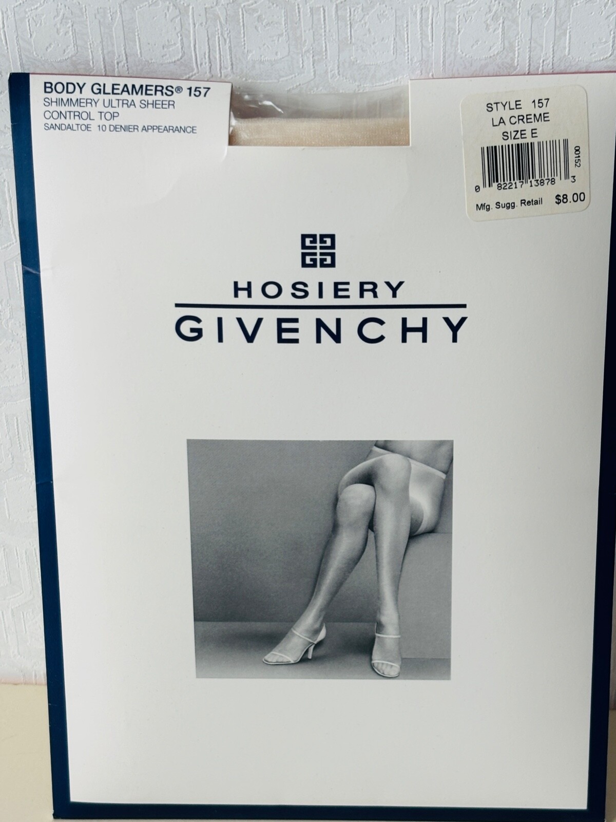 NOS VTG GIVENCHY BODY GLEAMER LA CREME CREAM SHIMMERY ULTRA SHEER PANTYHOSE*E