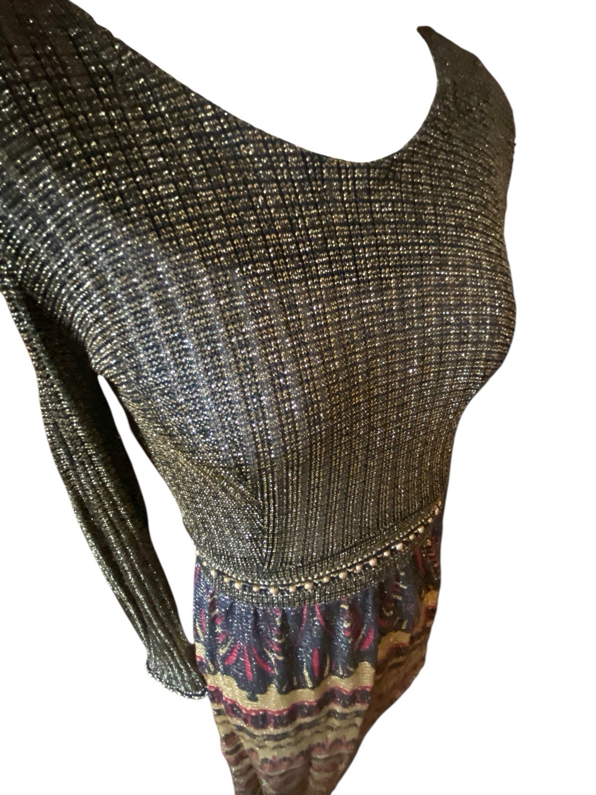 Vintage 60/70’s Semi Sheer Goddess Gown Art Deco Romance Body Con 10 Maxi Dress