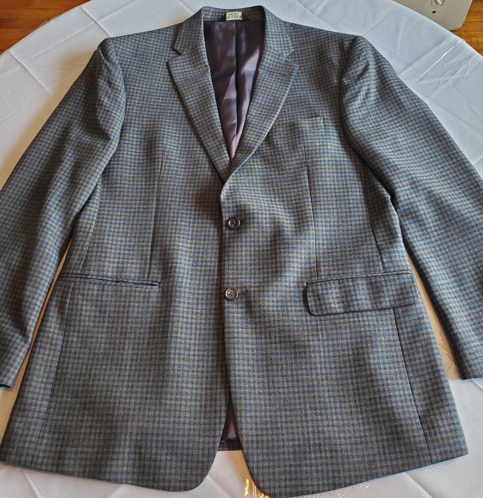 Jose A Banks 44L Men’s Work Casual Grey/Blue/Black Blazer Jacket