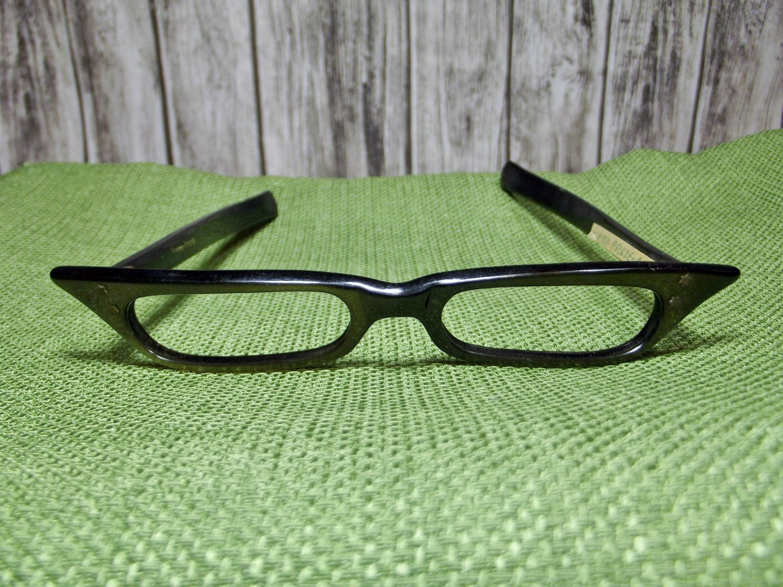 Vintage France Half Cats Eye Glasses Frames Only Retro MCM Black w/Bronze Luster