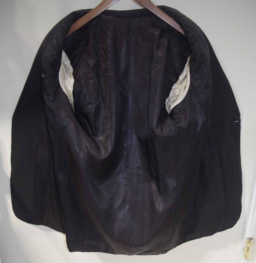 J3 Antique John David New York Black Wool Tuxedo Jacket 38USA Made Peak Collar