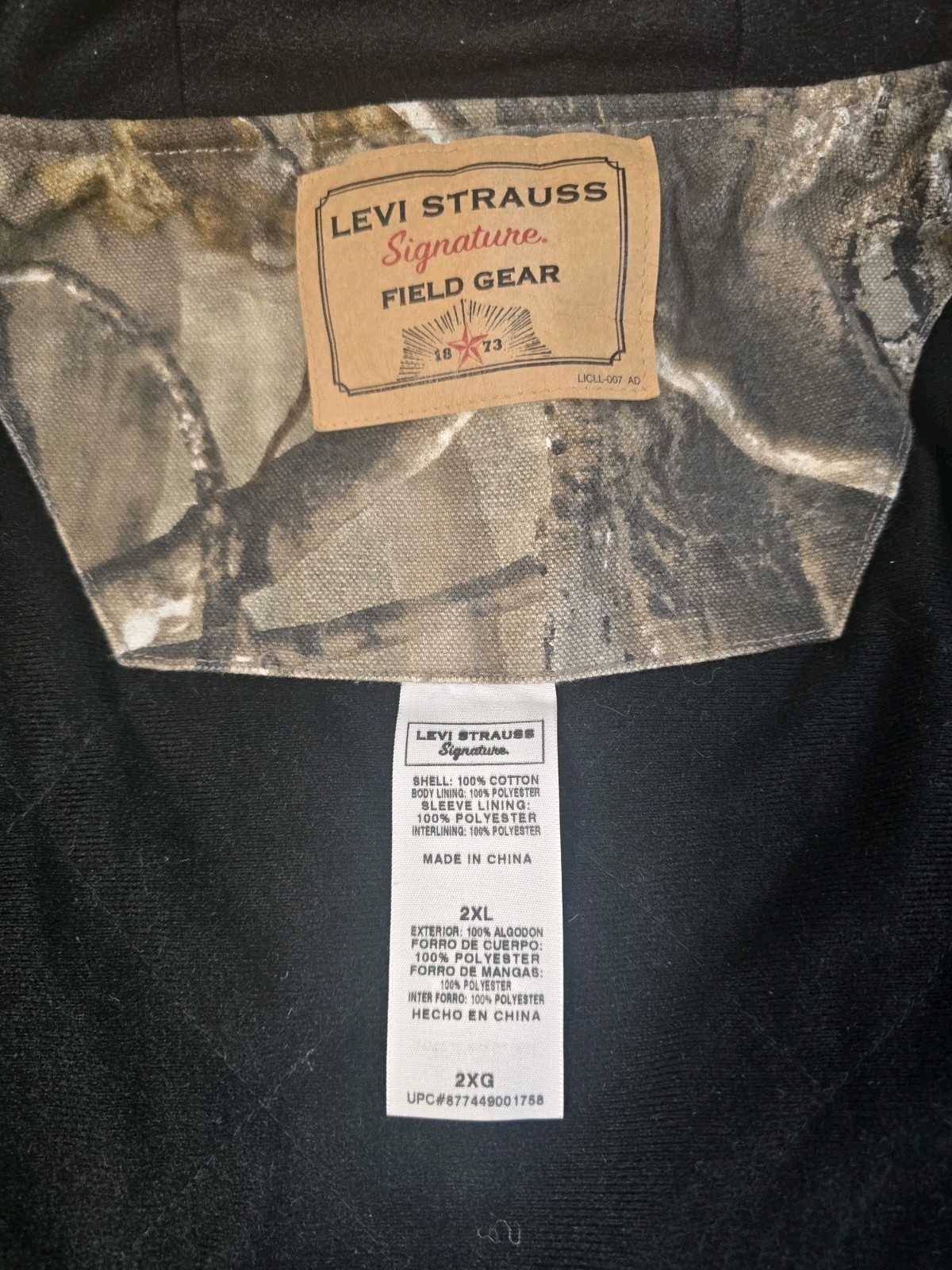 Levi Strauss Signature Field Gear Canvas Jacket Hoodie 2XL Camo Realtree VNTG