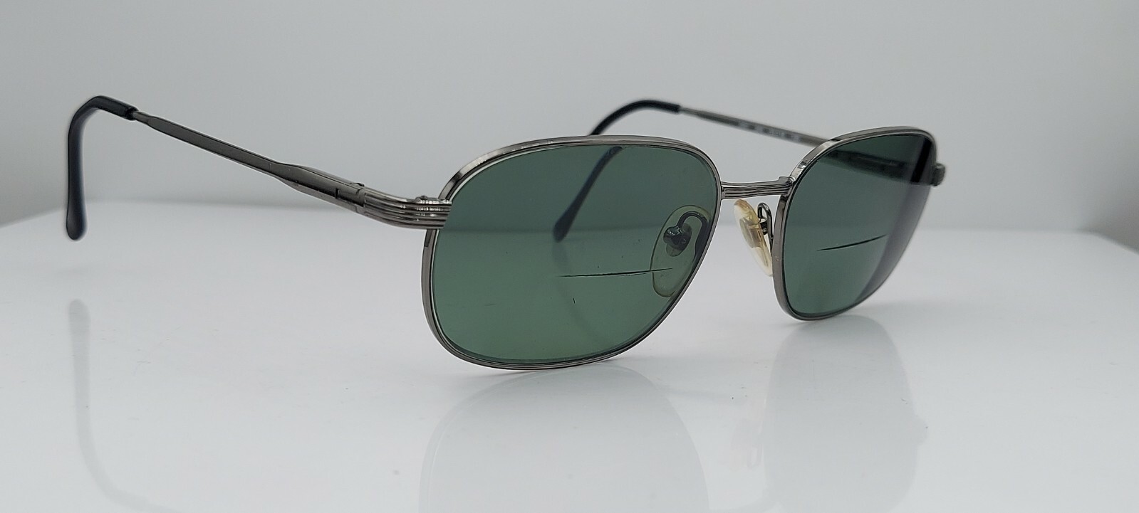 Vintage Sferoflex 2081 268 Gunmetal Oval Sunglasses Frames Italy