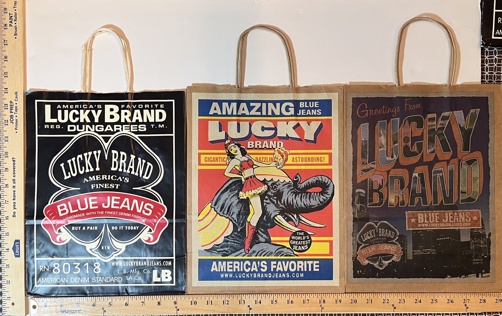 Lucky Brand Jeans, Paper Shopping Bags – Set Of 3