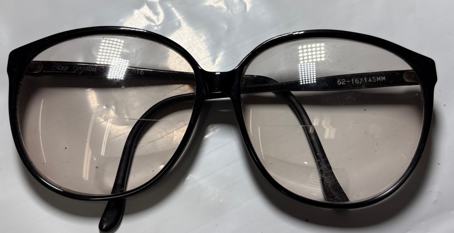 Vintage Oleg Cassini 903-016 Black Oversize Eyeglass FRAMES 60’s High Fashion