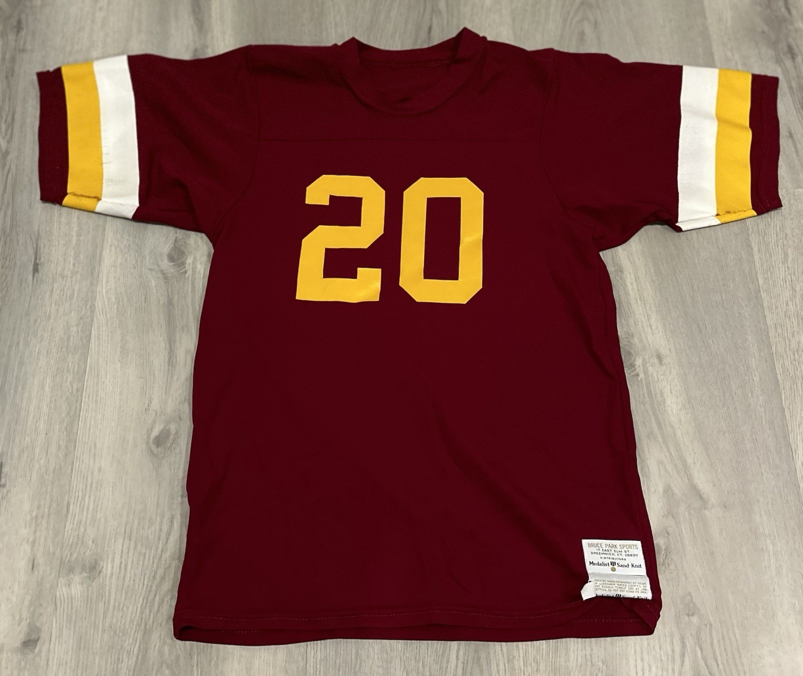 Vintage Medalist Sand Knit Bruce Park Sports Blank Jersey #20, Made in USA