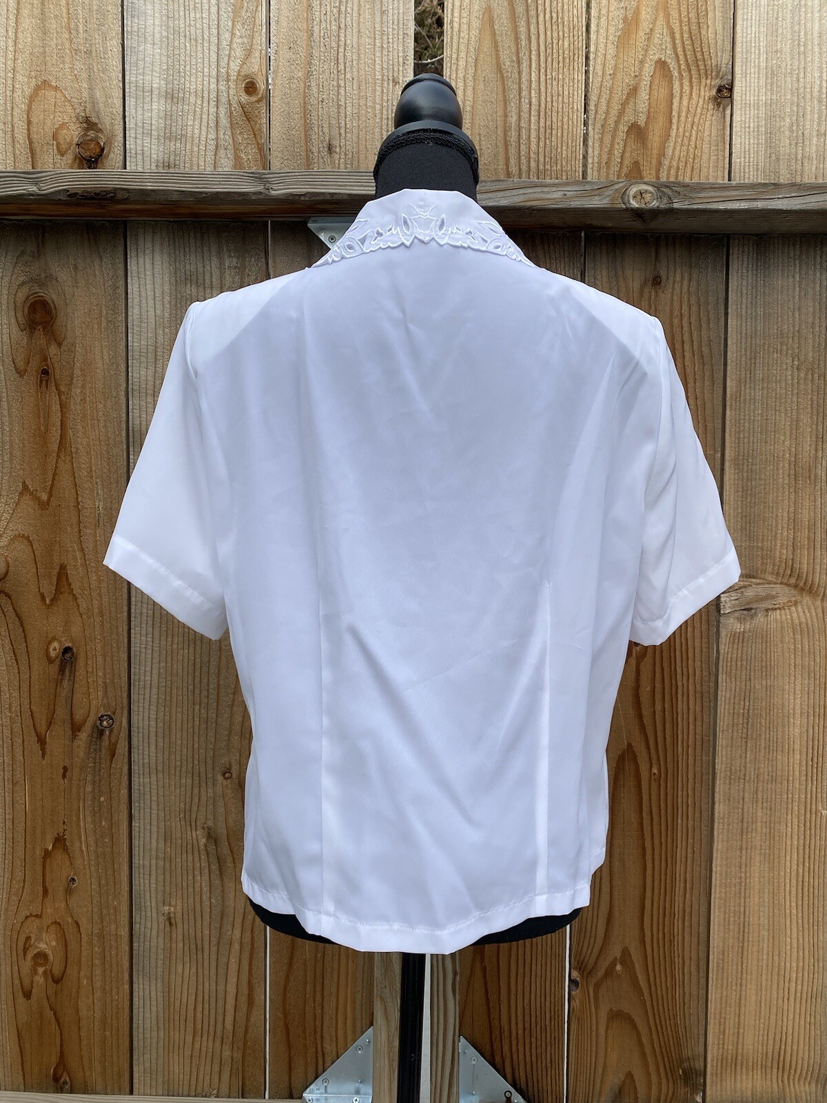 vintage apparenza white lace beaded blouse size medium