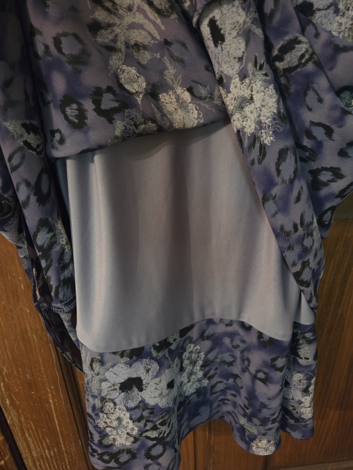 Vintage 90s Purple Sleeveless Leopard/Floral Print Midi/Maxi Shift Dress 12