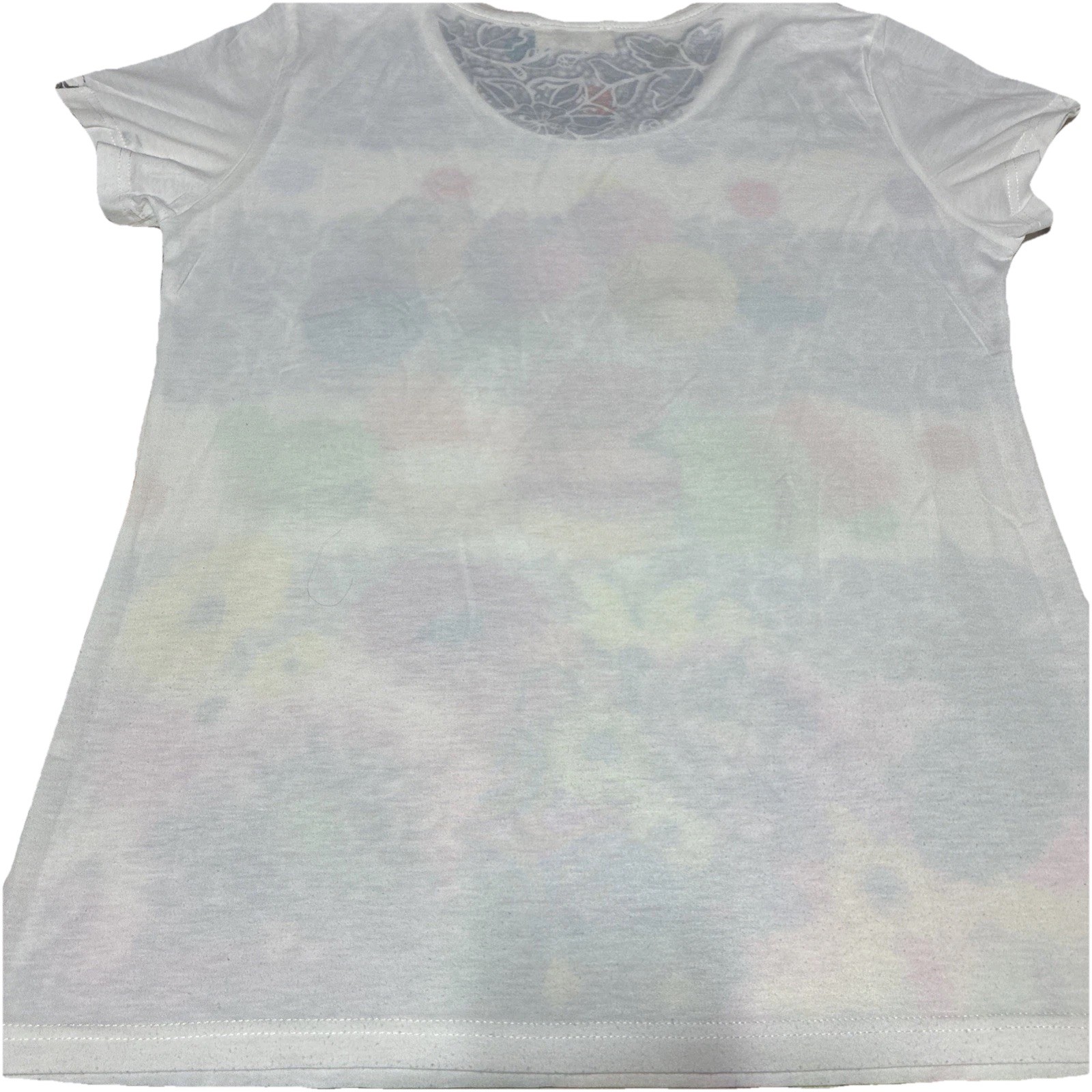 VINTAGE Escada Sport Sequin Embellished Graphic Tee Large Macarons Flowers Retro