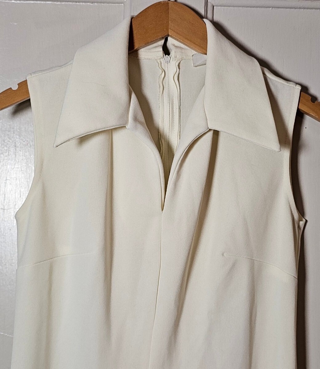 VTG 70’s Diane Young 2-pc. Dress Jacket Women’s Size 10 Ivory Mesh A-Line Career