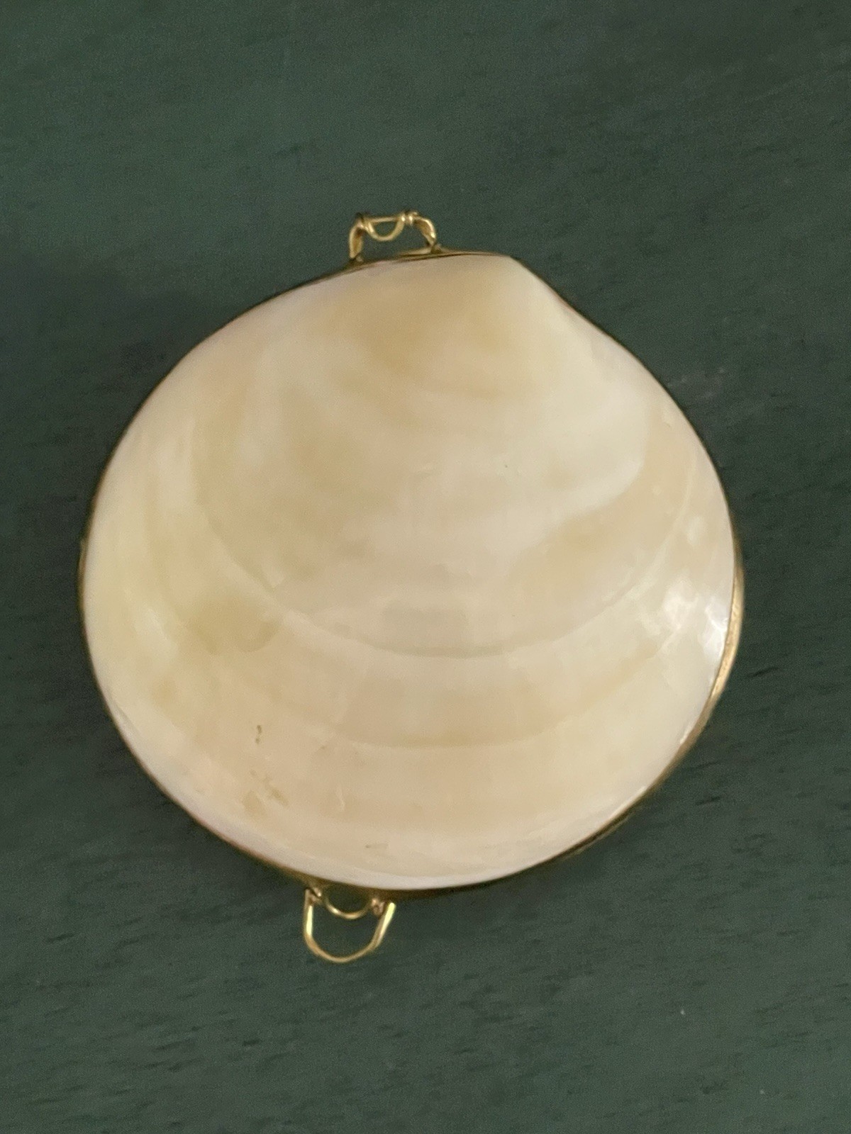 Vintage White & Pink Hinged Polished Clam Shell Coin Purse ~ Trinket / Pill Box