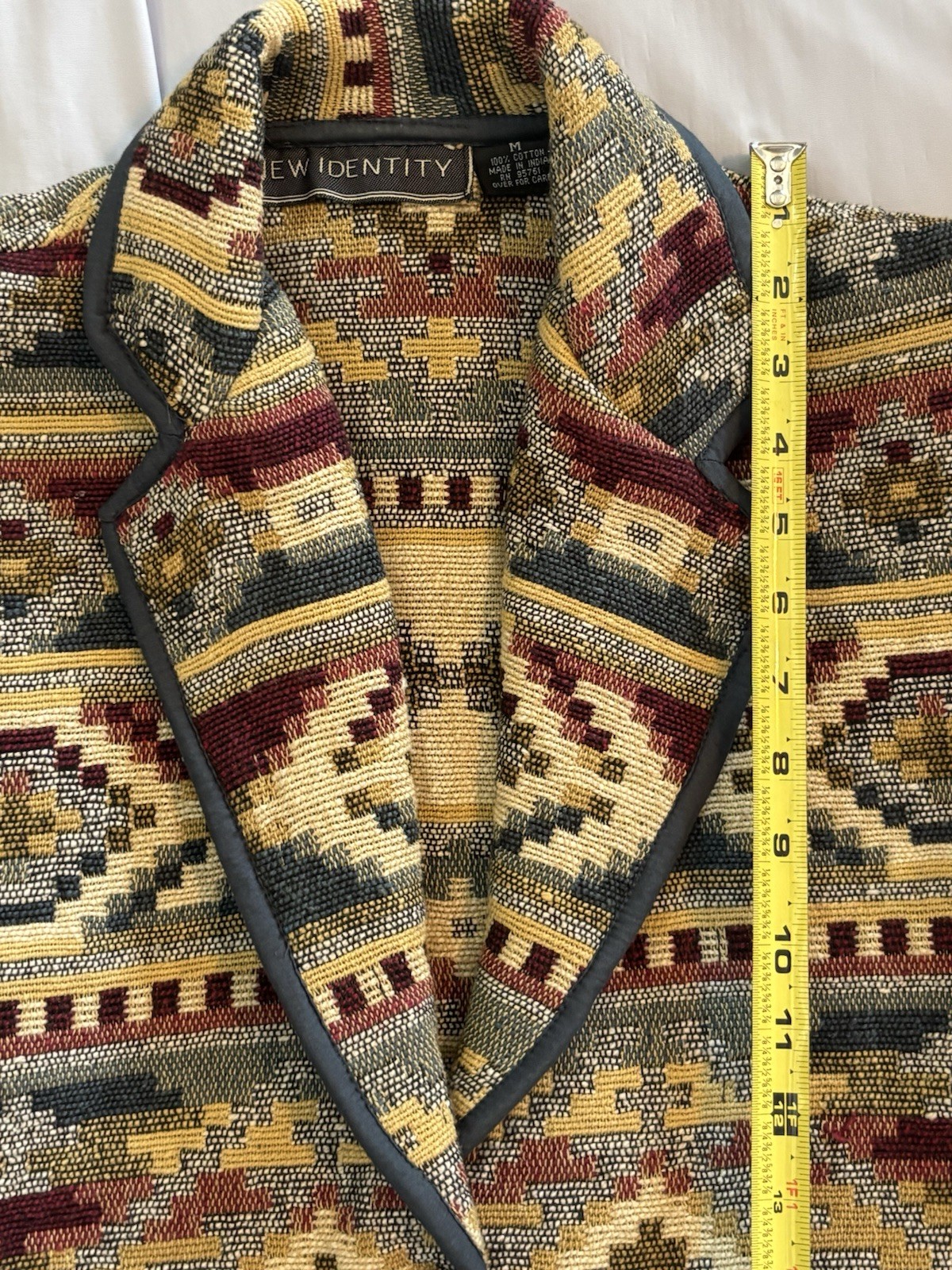 Vintage 90s New Identity Aztec Southwestern Coat with Shoulder Pads Medium