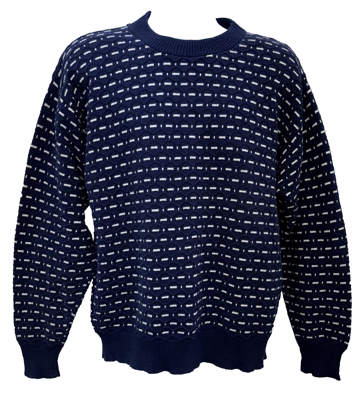 Robert Stock Vintage 80s/90s Men Size M Long Sleeve Pullover Sweater 100% Cotton