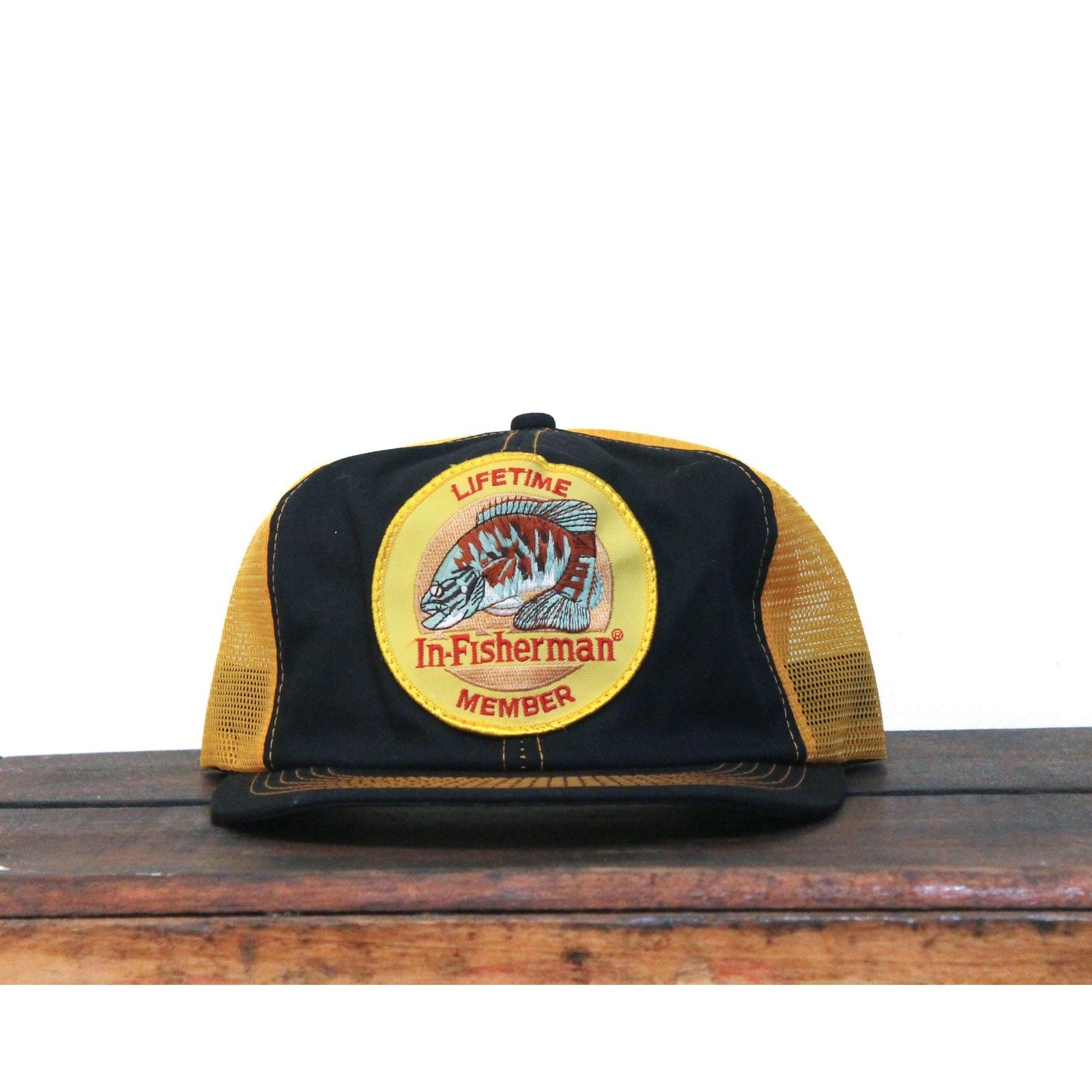 Vintage Trucker Hat Baseball Cap In-Fisherman Fishing K Brand Products USA Made