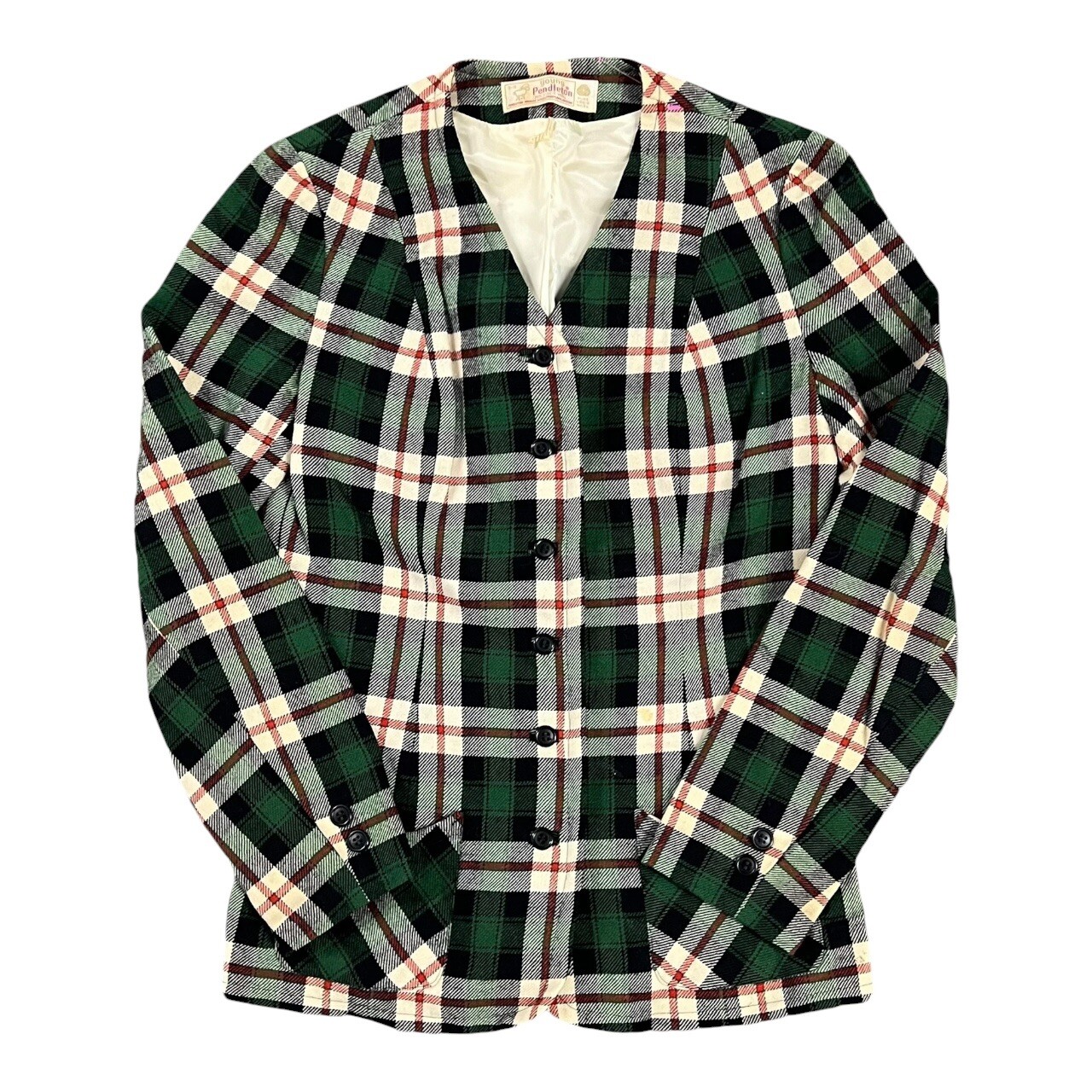 Vintage 1970s Young Pendleton Wool Tweed Plaid Academia Tartan Blazer Sz S 9-10