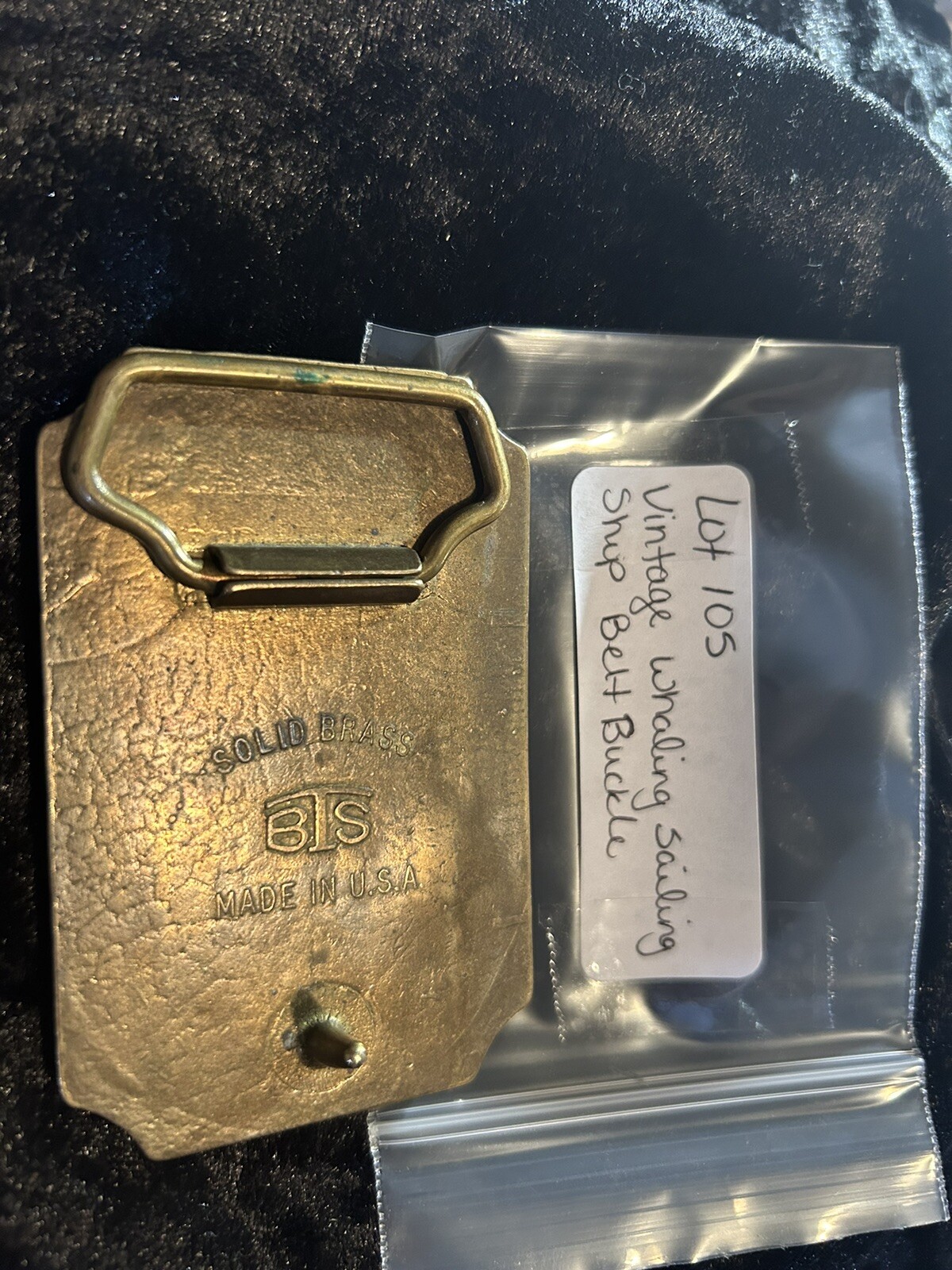 Vintage Whaling Sailing Ship Belt Buckle
