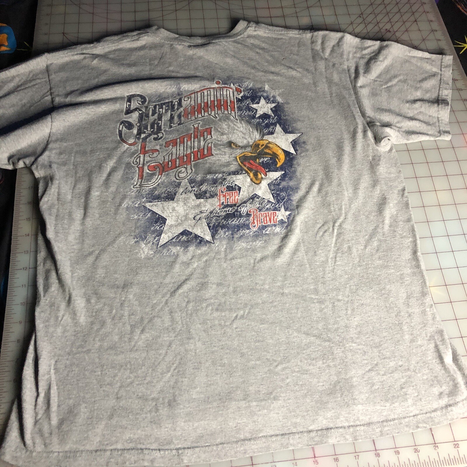 VTG Harley Davidson T-Shirt Screaming Eagle Double Sided Size L American Flag @
