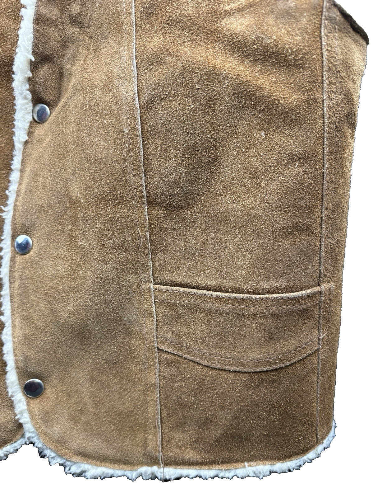 Vintage Steer Brand Suede Sherpa Lined Western Vest Women’s XXL Ranch