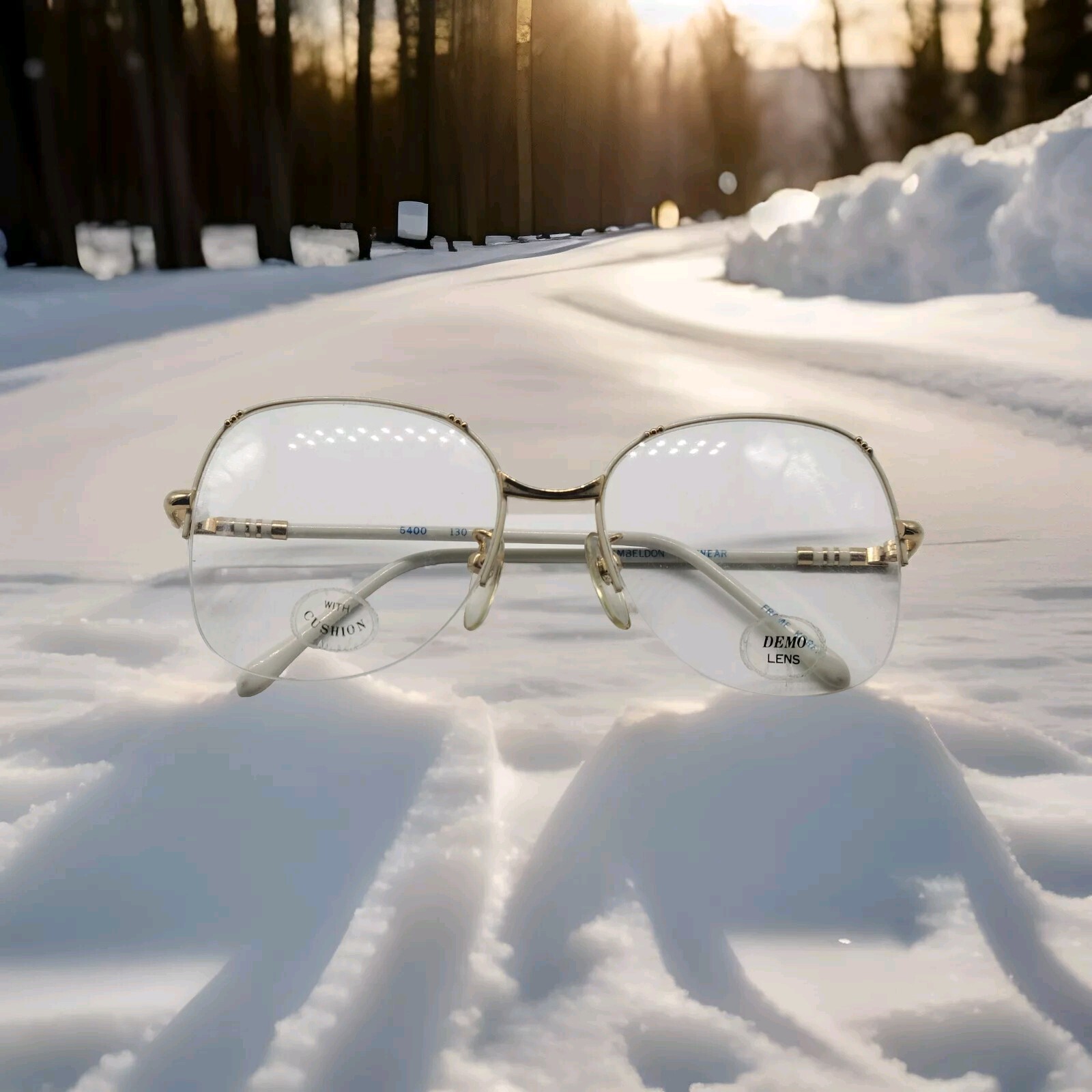 WIMBLEDON EYEWEAR 6400 54-18- 130. GOLD/WHITE. $149.50.
