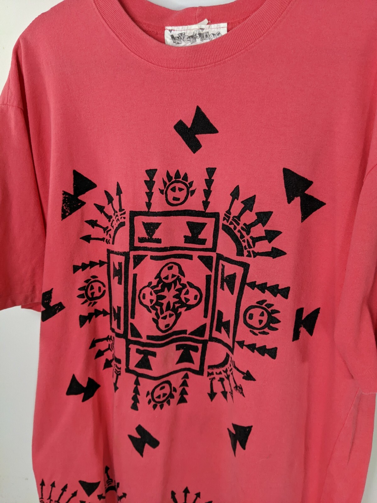 80’s Inventions By LA Express Cotton Shorts Set Outfit Red Black Southwestern