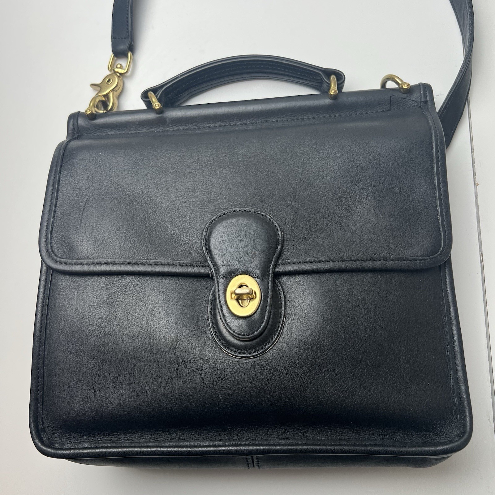 Vintage Black Coach Willis Bag 9927 Crossbody & Top Handle Purse Loose Stitching