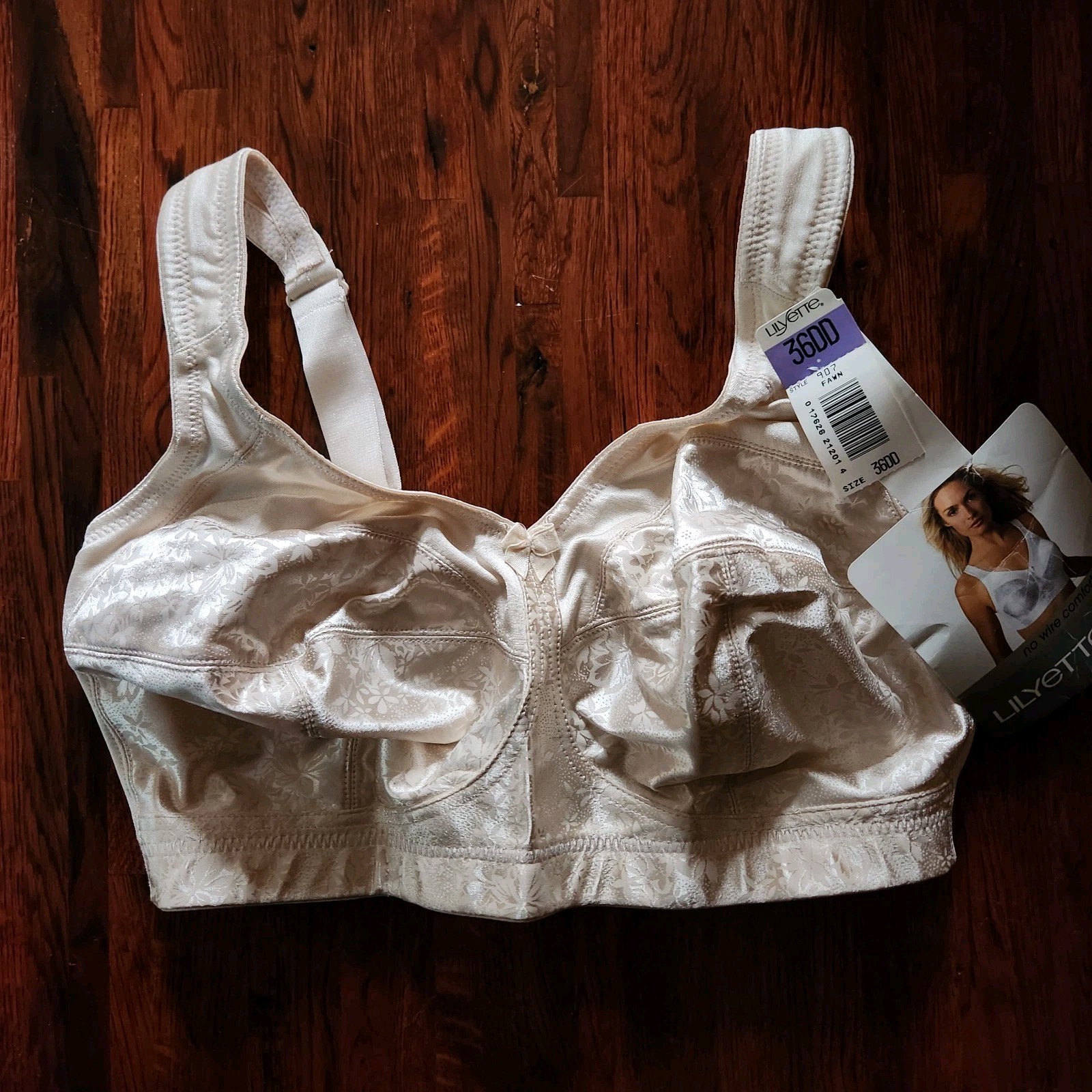 Vintage Lilyette 907 Wireless Minimizer Bra 36DD Fawn Full Coverage NWT