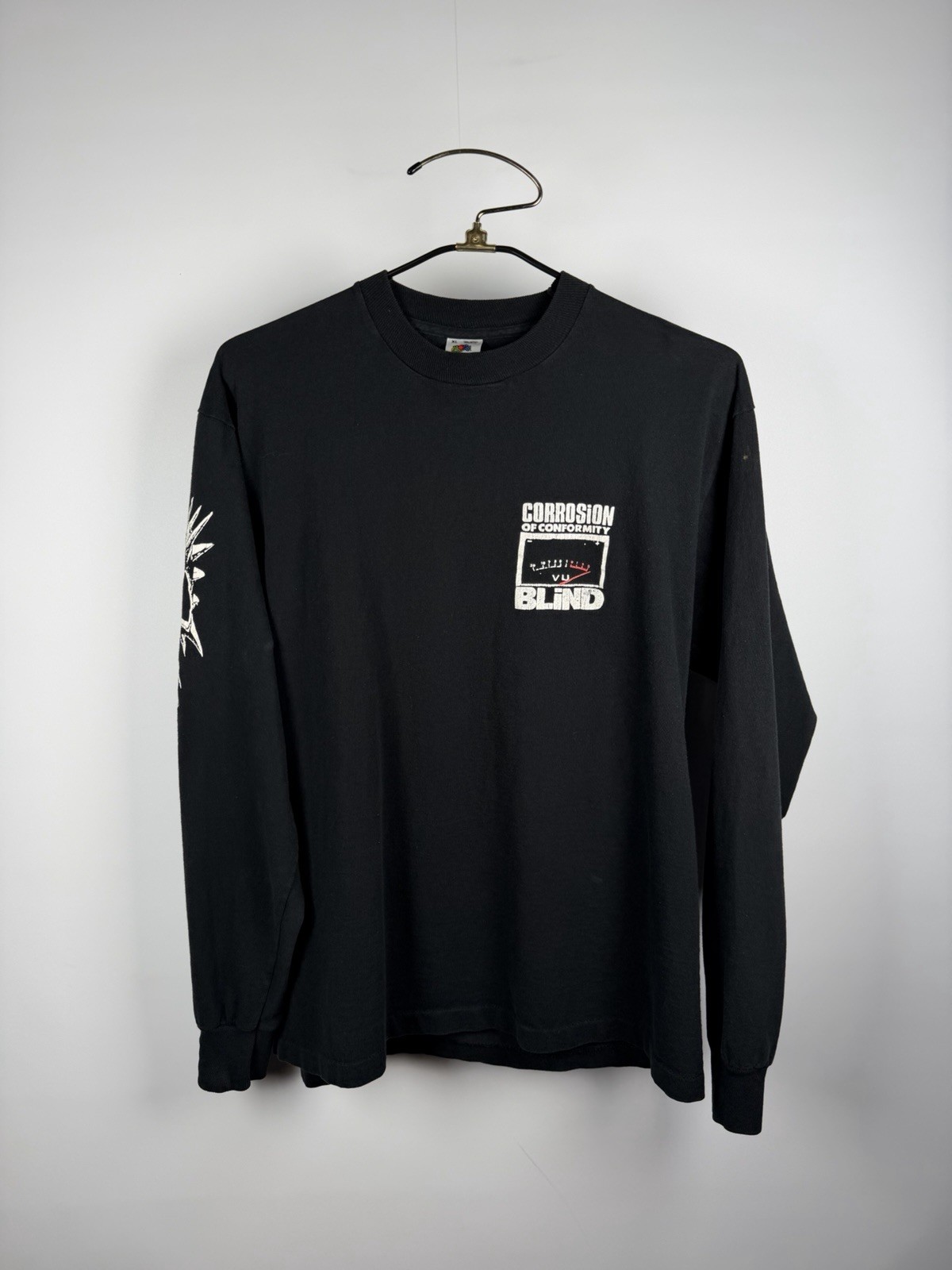 Vintage 1991 Corrosion Of Conformity Rare Blind Tour Long Sleeve Shirt XL 23×28