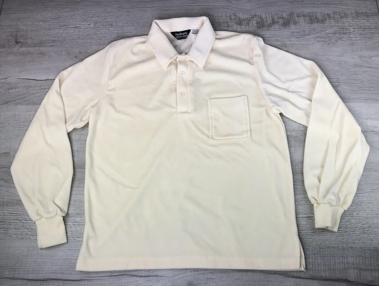 Vintage Hudson’s Men’s Store Shirt 70s 80s Plush Disco Collared 3 Button Mens L