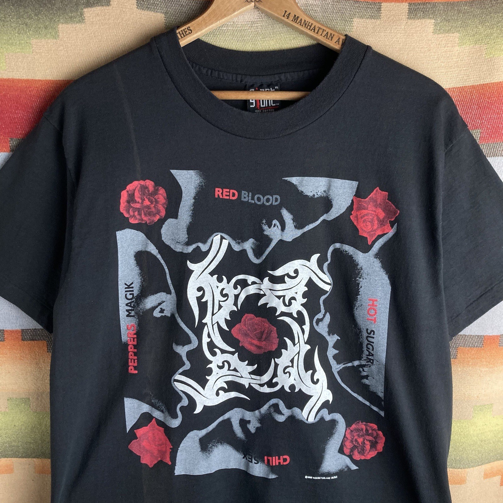 Vintage 90s Red Hot Chili Peppers Blood Sugar Sex Magik Black T-shirt Mens XL