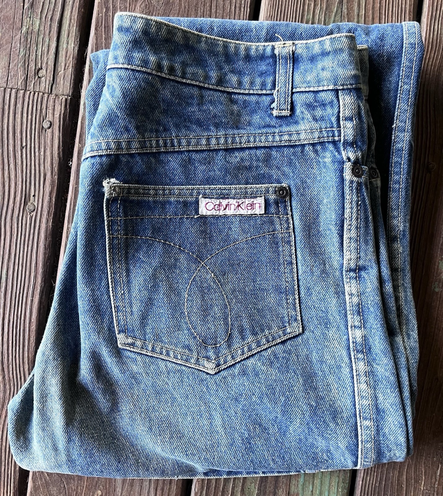 Vintage 1980s Calvin Klein Jeans Dark Wash 30×32 Red Tag Made In USA
