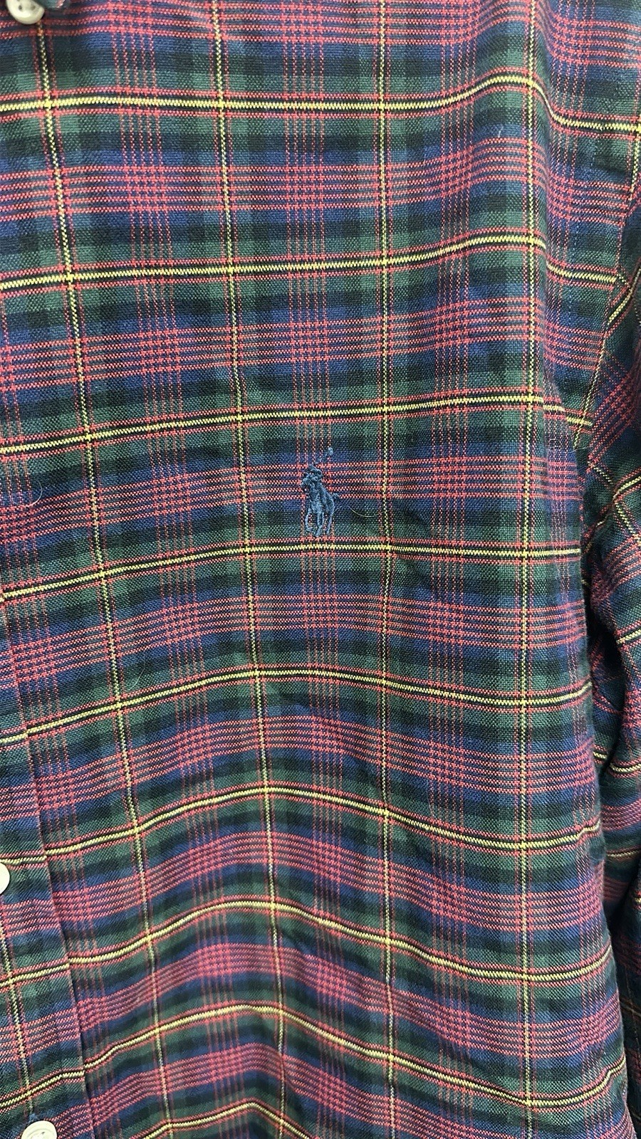 Vintage Ralph Lauren Mens Plaid Button Down Shirt Custom Fit NWOT SZ Large RETRO