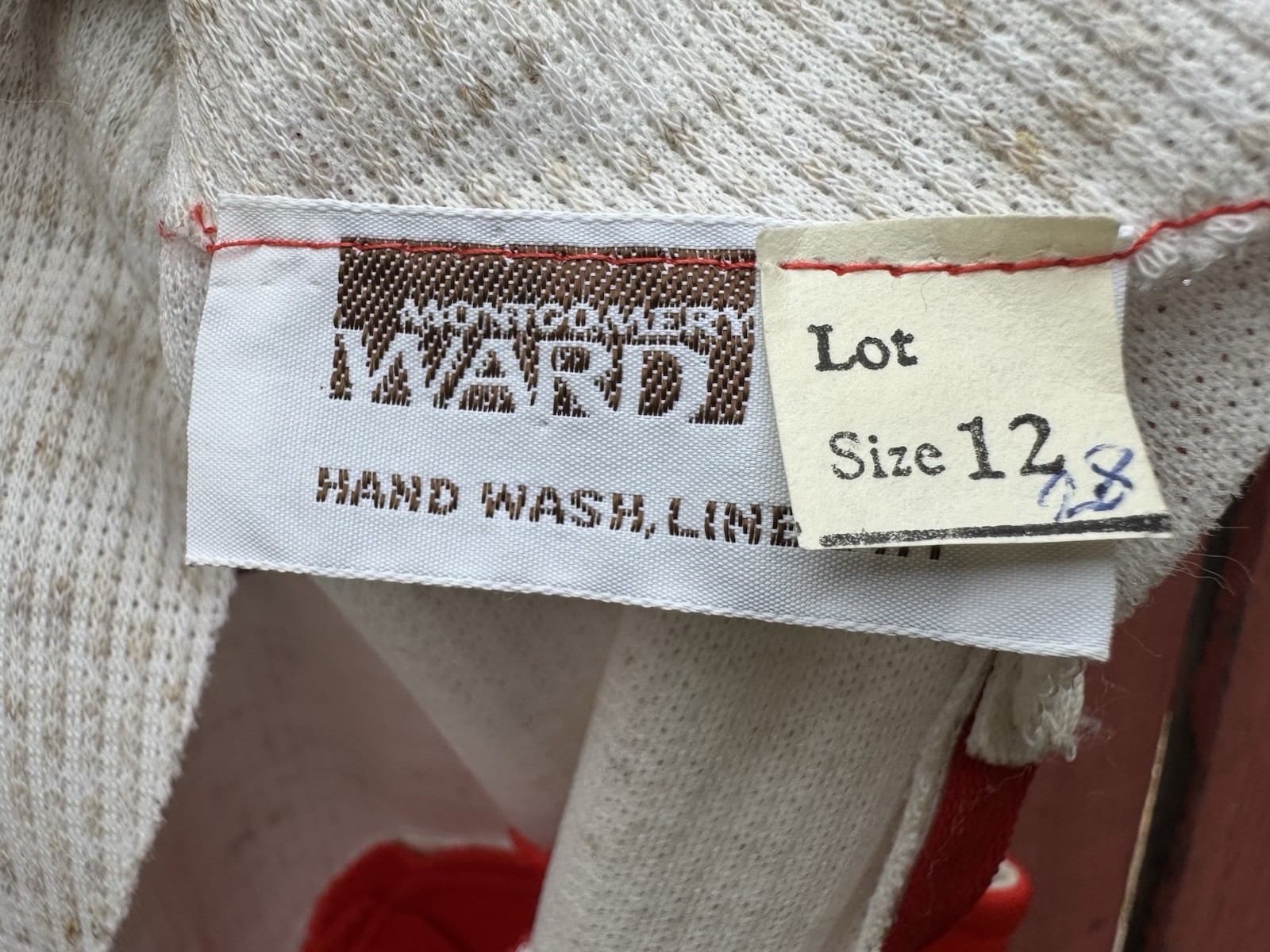Vintage 60s 70s Montgomery Ward Red Dress Sleeveless Mod Retro Mad Men Hippie