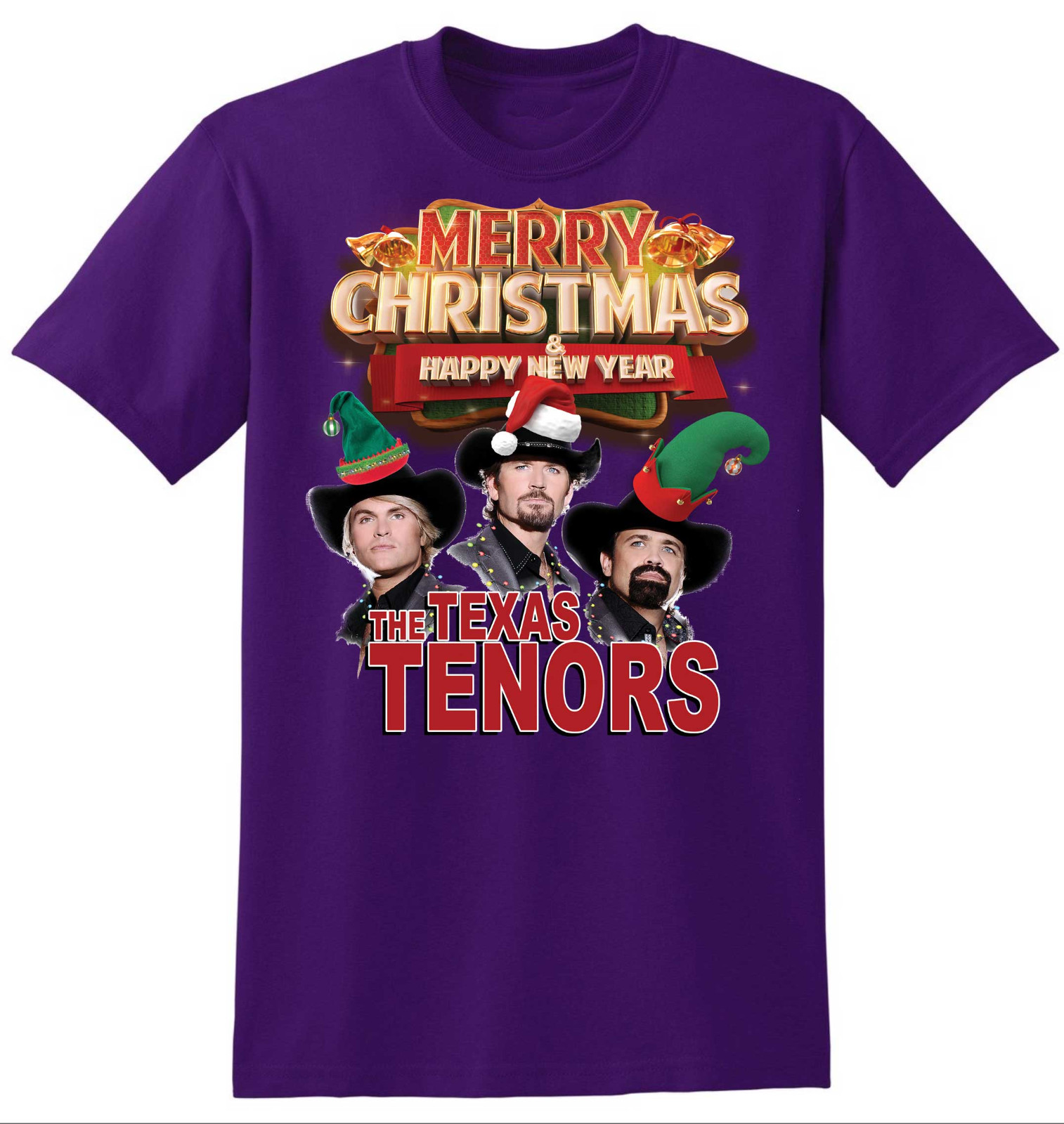 THE TEXAS TENORS Band Merry Christmas & Happy New Year Purple S-5XL Shirt CM661